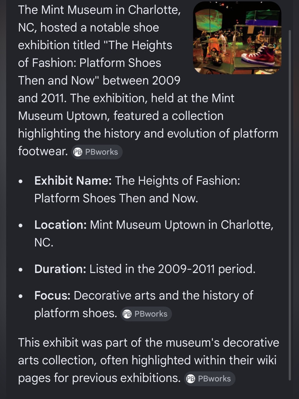 Shoes! NC Mint Museum Uptown 2009/One of my favorite exhibits I’ve ever seen! 👞